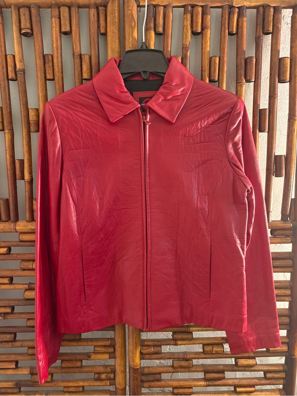 SZ L UNDERGROUND RED CROCODILE LEATHER JACKET